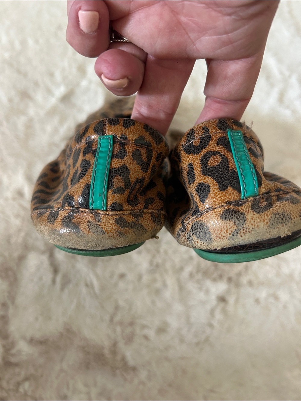 Tieks Leopard Print Ballet Flats in Brown and Black - Picture 3 of 5